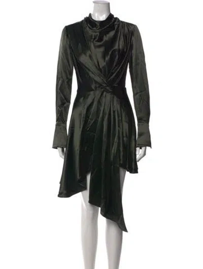 Pre-owned Acler Cowl Neck Mini Dress In Black