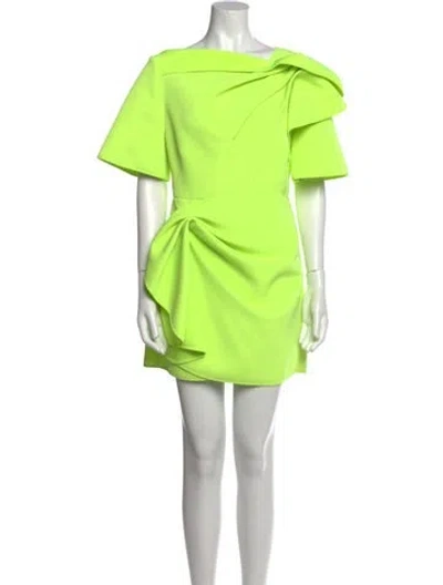 Pre-owned Acler Cowl Neck Mini Dress In Green