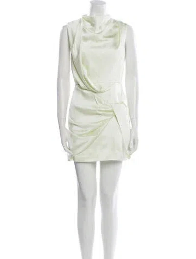 Pre-owned Acler Cowl Neck Mini Dress In Green