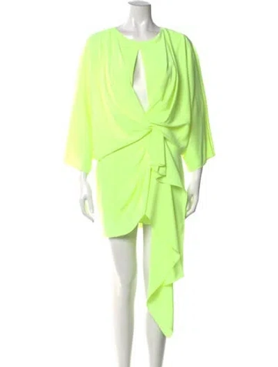 Pre-owned Acler Cowl Neck Mini Dress In Green