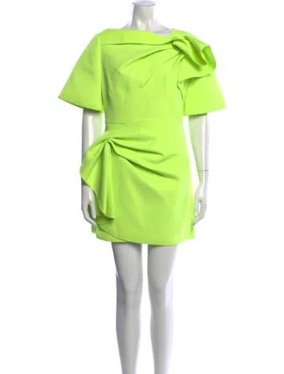 Pre-owned Acler Cowl Neck Mini Dress In Green