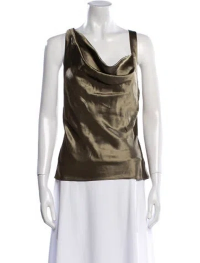 Pre-owned Acler Cowl Neck Sleeveless Top In Green