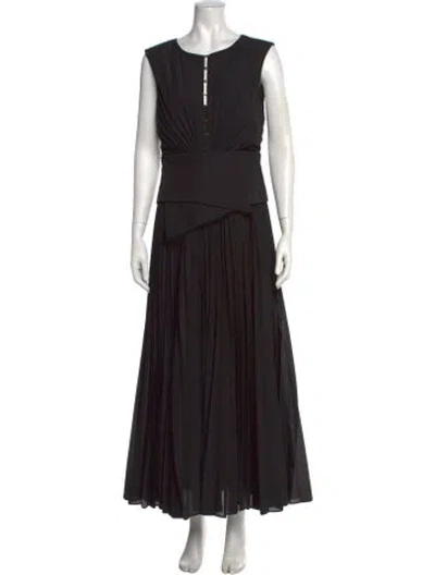 Pre-owned Acler Crew Neck Long Dress In Black