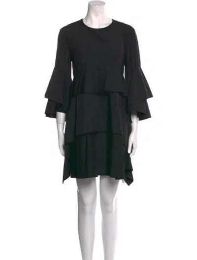 Pre-owned Acler Crew Neck Mini Dress In Black