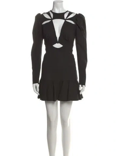 Pre-owned Acler Crew Neck Mini Dress In Black
