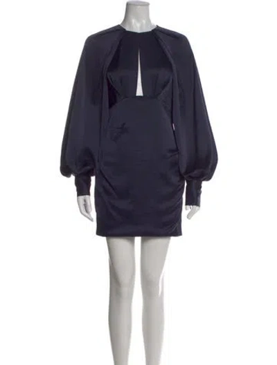 Pre-owned Acler Crew Neck Mini Dress In Blue
