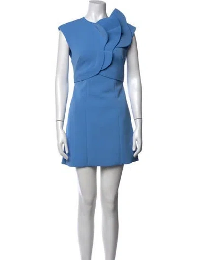 Pre-owned Acler Crew Neck Mini Dress In Blue