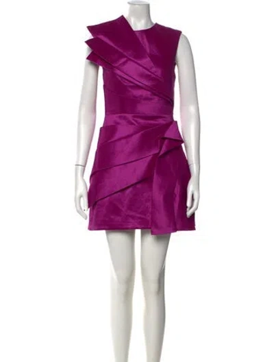 Pre-owned Acler Crew Neck Mini Dress W/ Tags In Purple