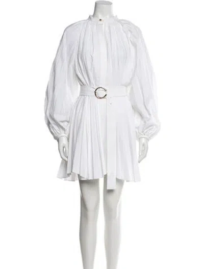 Pre-owned Acler Crew Neck Mini Dress In White