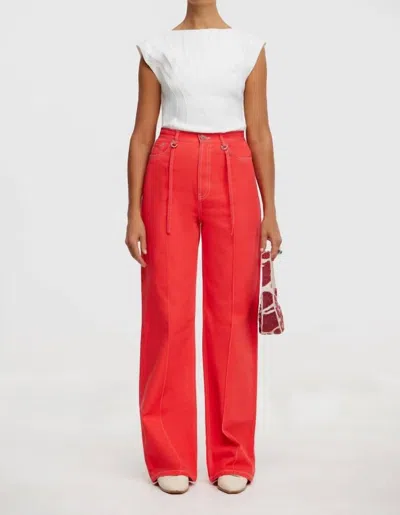 Acler Dales High Rise Jean In Chilli In Pink