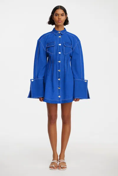 Acler Dales Mini Dress In Blue