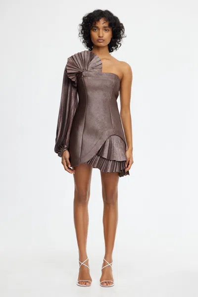 Acler Dartmoor Mini Dress In Brown