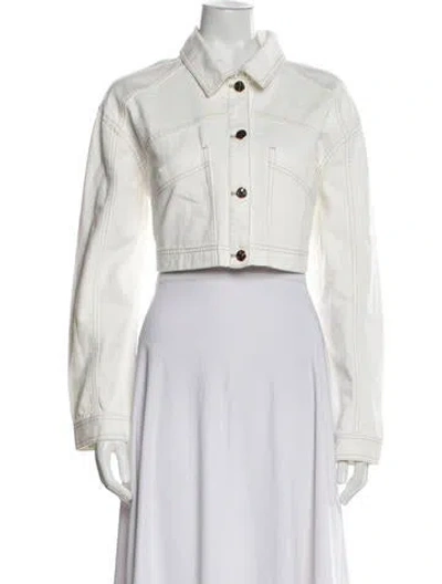 Pre-owned Acler Denim Jacket W/ Tags In White