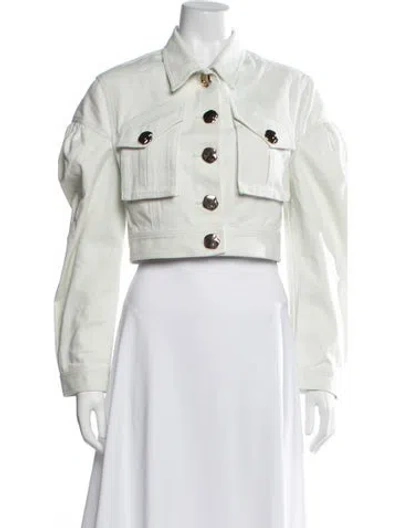 Pre-owned Acler Denim Jacket W/ Tags In White