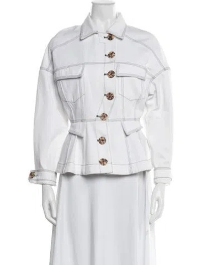 Pre-owned Acler Denim Jacket In White