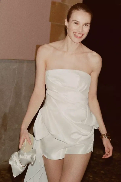 Acler Dorval Strapless Draped Top In White