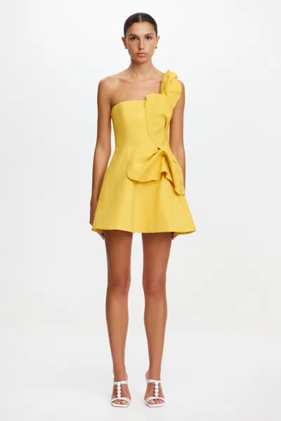 Acler Drake Mini Dress In Yellow