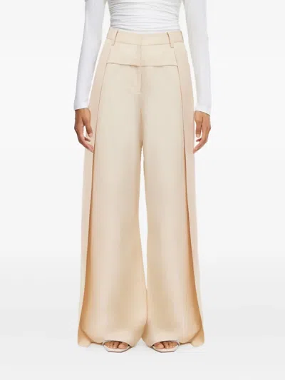 Acler Draped-panelled Palazzo Pants In Neutral