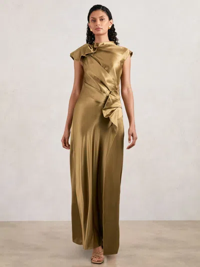 ACLER ACLER DRAPED SATIN MIDI DRESS