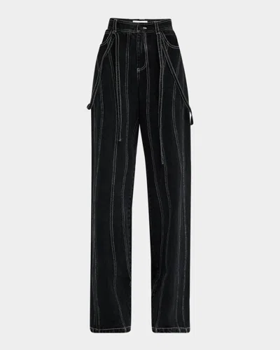 Acler Eagleton Stitched Carpenter Jeans In Black