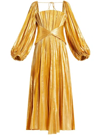 Acler Elbridge Midi Dress In Gold