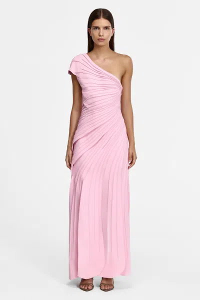 Acler Elcho Pleated One-shoulder Maxi Dress In Pink