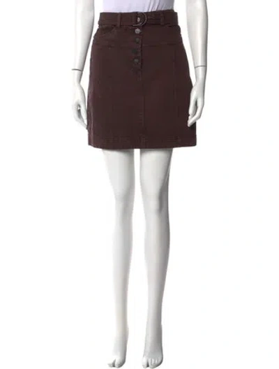 Pre-owned Acler Embroidered Accent Mini Skirt W/ Tags In Brown