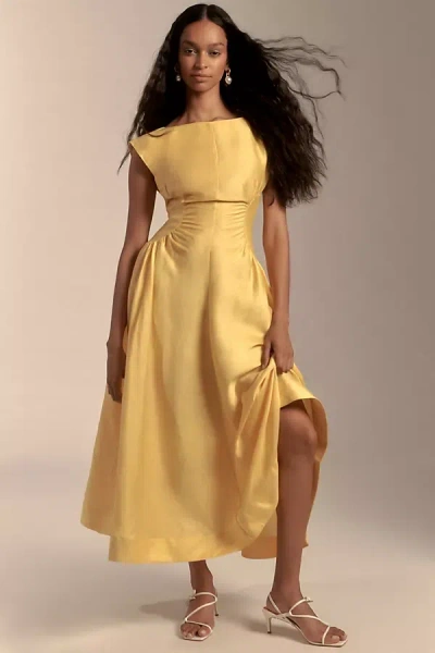 Acler Emery Sleeveless Maxi Dress In Yellow