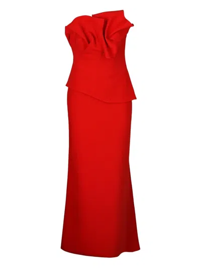 Acler Esher Ruffled Maxi Dress In Red