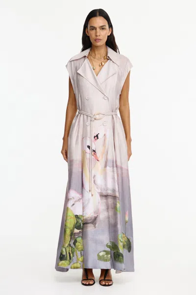 Acler Evandale Swan Maxi Coatdress In Multi