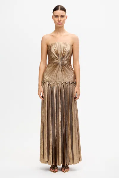 Acler Fintry Maxi Dress In Gold