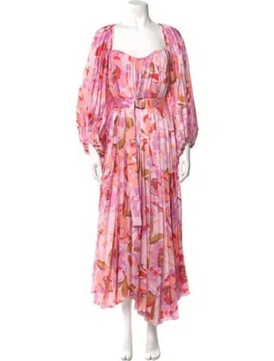 Pre-owned Acler Floral Print Long Dress In Pink