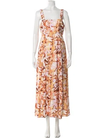 Pre-owned Acler Floral Print Long Dress In Pink