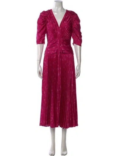 Pre-owned Acler Floral Print Long Dress In Pink