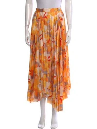 Pre-owned Acler Floral Print Long Skirt W/ Tags In Yellow