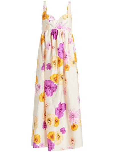 Acler Floral-print Maxi Dress In Neutrals