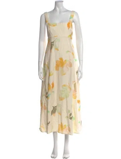 Pre-owned Acler Floral Print Midi Length Dress In Neutral