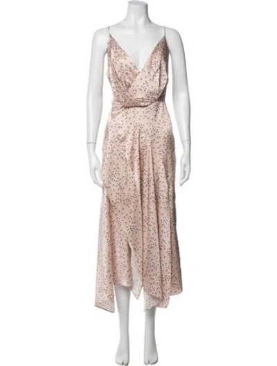 Pre-owned Acler Floral Print Midi Length Dress In Neutrals