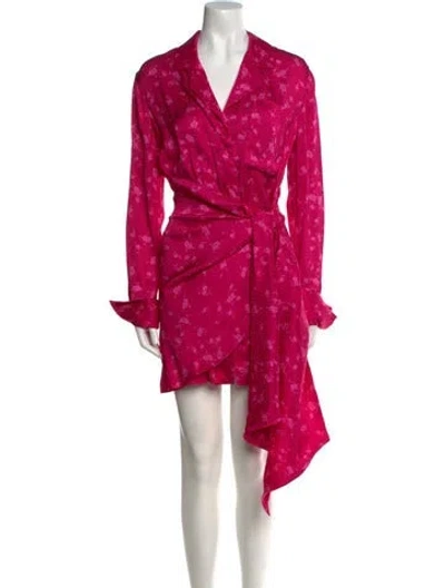 Pre-owned Acler Floral Print Midi Length Dress In Pink