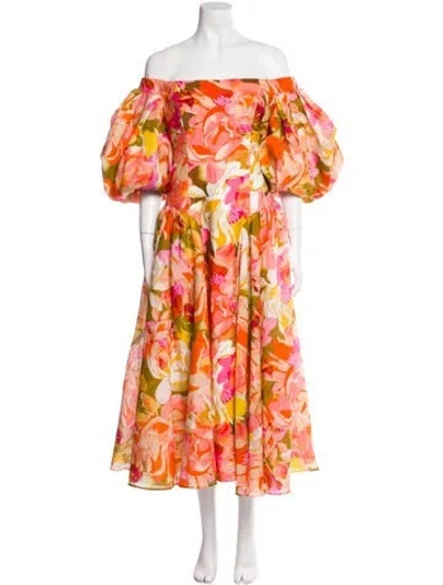 Pre-owned Acler Floral Print Midi Length Dress In Pink