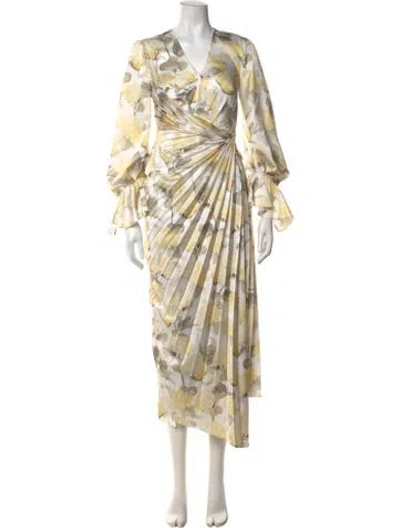 Pre-owned Acler Floral Print Midi Length Dress In Yellow