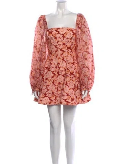 Pre-owned Acler Floral Print Mini Dress In Multicolor
