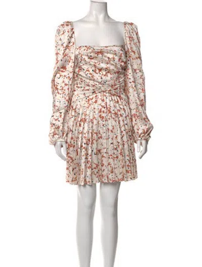 Pre-owned Acler Floral Print Mini Dress In Neutrals
