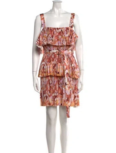 Pre-owned Acler Floral Print Mini Dress In Orange