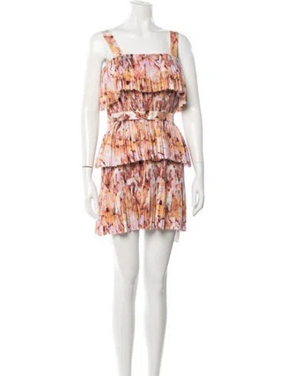 Pre-owned Acler Floral Print Mini Dress In Orange
