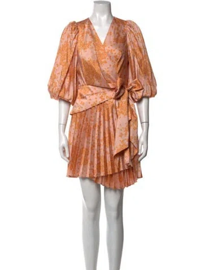 Pre-owned Acler Floral Print Mini Dress In Orange