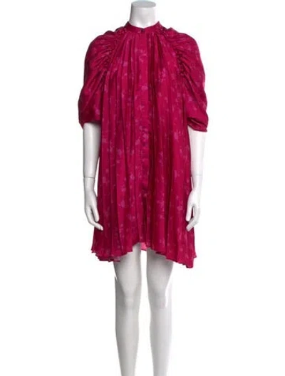 Pre-owned Acler Floral Print Mini Dress In Pink