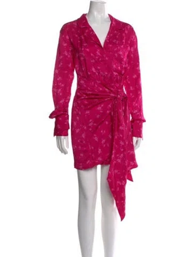 Pre-owned Acler Floral Print Mini Dress In Pink