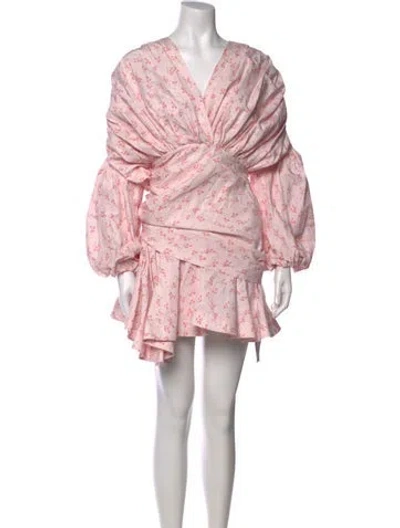 Pre-owned Acler Floral Print Mini Dress In Pink