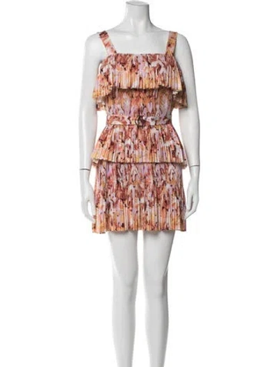 Pre-owned Acler Floral Print Mini Dress In Pink